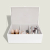Sada úložných boxu Stackers Pebble White & Brushed Gold Set of 2 Storage Boxes | bílá