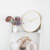 Nástěnné hodiny Stackers White & Brushed Gold Clock | bílá