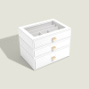 Šperkovnice se šuplíky 3 v 1 Stackers Pebble White Classic Drawers | bílá