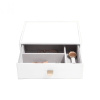 Box na hodínky Stackers Pebble White Classic Accessory Drawer  | bílá