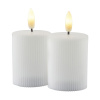 Sada dobíjecích LED svíček Sirius Smilla White (2 ks), ø5x V6,5 cm| bílá