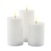 Sada dobíjecích LED svíček Sirius Smilla White (3 ks), ø7,5x H10/12,5/15 cm| bílá