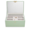 Luxusní šperkovnice se zrcadlem Stackers Luxury Classic Sage Green | zelená