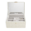 Luxusní šperkovnice se zrcadlem Stackers Luxury Classic Oatmeal & Linen | krémová
