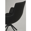 Kožená otočná židle s područkami Rowico Home LOWELL | Černé