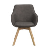 Otočná židle s područkami Rowico Home ALISON | Tmavě šedé/dubové