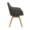 Otočná židle s područkami Rowico Home ALISON | Tmavě šedé/dubové