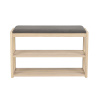 Dřevěná lavice s botníkem Rowico Home CONFETTI 80x30x52 cm | Světle hnědá