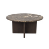 Mramorový kulatý konferenční stolek Rowico Home BROOKSVILLE 90 cm | Hnědý