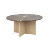 Mramorový kulatý konferenční stolek Rowico Home BROOKSVILLE 90 cm | Hnědý/Světle hnědý