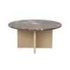 Mramorový kulatý konferenční stolek Rowico Home BROOKSVILLE 90 cm | Hnědý/Světle hnědý