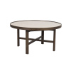 Kulatý konferenční stolek Rowico Home MARSDEN 90 cm | Běžový/Hnědý