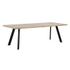 Jídelní stůl s dvoudílnou deskou Rowico Home FRED Whitewash/black, 240x100 cm | přírodní, černá