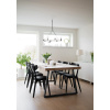 Jídelní stůl z masivního dubu Rowico Home BROOKLYN Whitewash/black, 220x95 cm | přírodní, černá