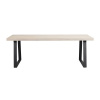 Jídelní stůl z masivního dubu Rowico Home BROOKLYN Whitewash/black, 220x95 cm | přírodní, černá