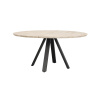 Kulatý jídelní stůl Rowico Home CARRADALE Whitewash/black, 150x150 cm | přírodní, černá