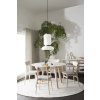 Kulatý jídelní stůl s deskou z travertinu Rowico Home TARANSAY Beige/whitewash, 125x125 cm | béžová, bílá