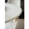 Kulatý jídelní stůl s deskou z travertinu Rowico Home TARANSAY Beige/whitewash, 125x125 cm | béžová, bílá