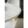 Kulatý jídelní stůl s deskou z travertinu Rowico Home TARANSAY Beige/whitewash, 125x125 cm | béžová, přírodní
