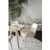 Kulatý jídelní stůl s deskou z travertinu Rowico Home TARANSAY Beige/whitewash, 125x125 cm | béžová, bílá