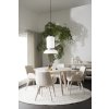 Kulatý jídelní stůl s deskou z travertinu Rowico Home TARANSAY Beige/whitewash, 125x125 cm | béžová, bílá