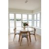 Kulatý jídelní stůl s deskou z travertinu Rowico Home TARANSAY Beige/whitewash, 125x125 cm | béžová, bílá