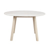 Kulatý jídelní stůl s deskou z travertinu Rowico Home TARANSAY Beige/whitewash, 125x125 cm | béžová, přírodní