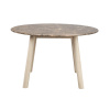 Kulatý jídelní stůl s deskou z mramoru Rowico Home TARANSAY Brown/whitewash, 125x125 cm | hnědá, přírodní