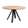 Kulatý jídelní stůl z masivního dubu Rowico Home CARRADALE Oak/black, 130x130 cm | dub, přírodní, černá