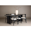 Jídelní sada, stůl Tyresö 100x220 cm - černý s židlí Ven - černá |