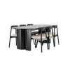 Jídelní sada, stůl Tyresö 100x220 cm - černý s židlí Ven - černá |