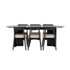Jídelní sada, stůl Tyresö 100x220 cm - černý s židlí Ven - černá |