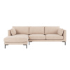 5místná pohovka s lehátkem Levá Rowico Home CORWIN 270x160x83 cm | světlé béžová