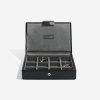 Pánská šperkovnice 2 v 1 Stackers Black Cufflink & Watch Box | černá
