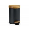 Pedálový odpadkový koš Andrea House Pedal Bin Bamboo BA69080 | černý