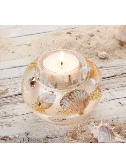 Sklenený svietnik Glamour Shell