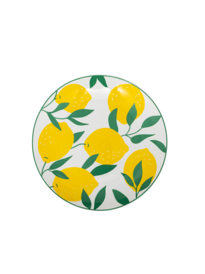 Porcelánový plytký tanier LEMONS