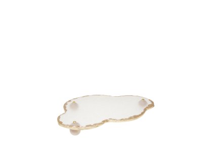 Tácka so zlatým okrajom zo skla AULICA