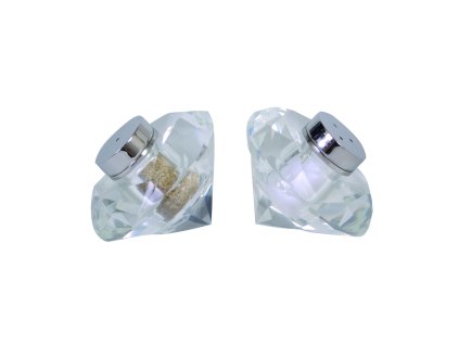 Kryštálový soľničko-koreničkový set