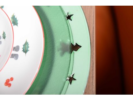 Svetlozelená podložka na stôl/prestieranie s dekorom borovice