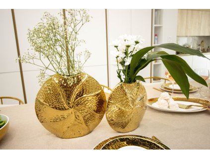 Zlatá špirálová keramická váza