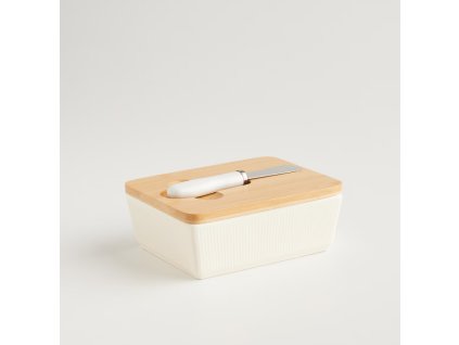 Maselnička s bambusovým viečkom a nožíkom na maslo LINERS