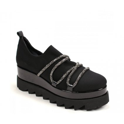 Štýlové slip-on AQ2370 ČIERNA STRECH