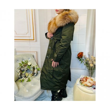 Parka s pravou kožušinou P14 KHAKI