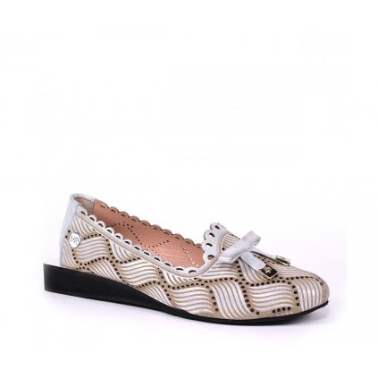 Slip on poltopánky VR032/849 147 BEIGE/HOLOGRAM