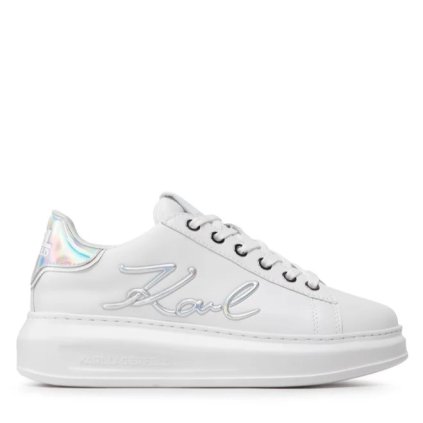 sneakersy karl lagerfeld kl62510a white lthr iridescent
