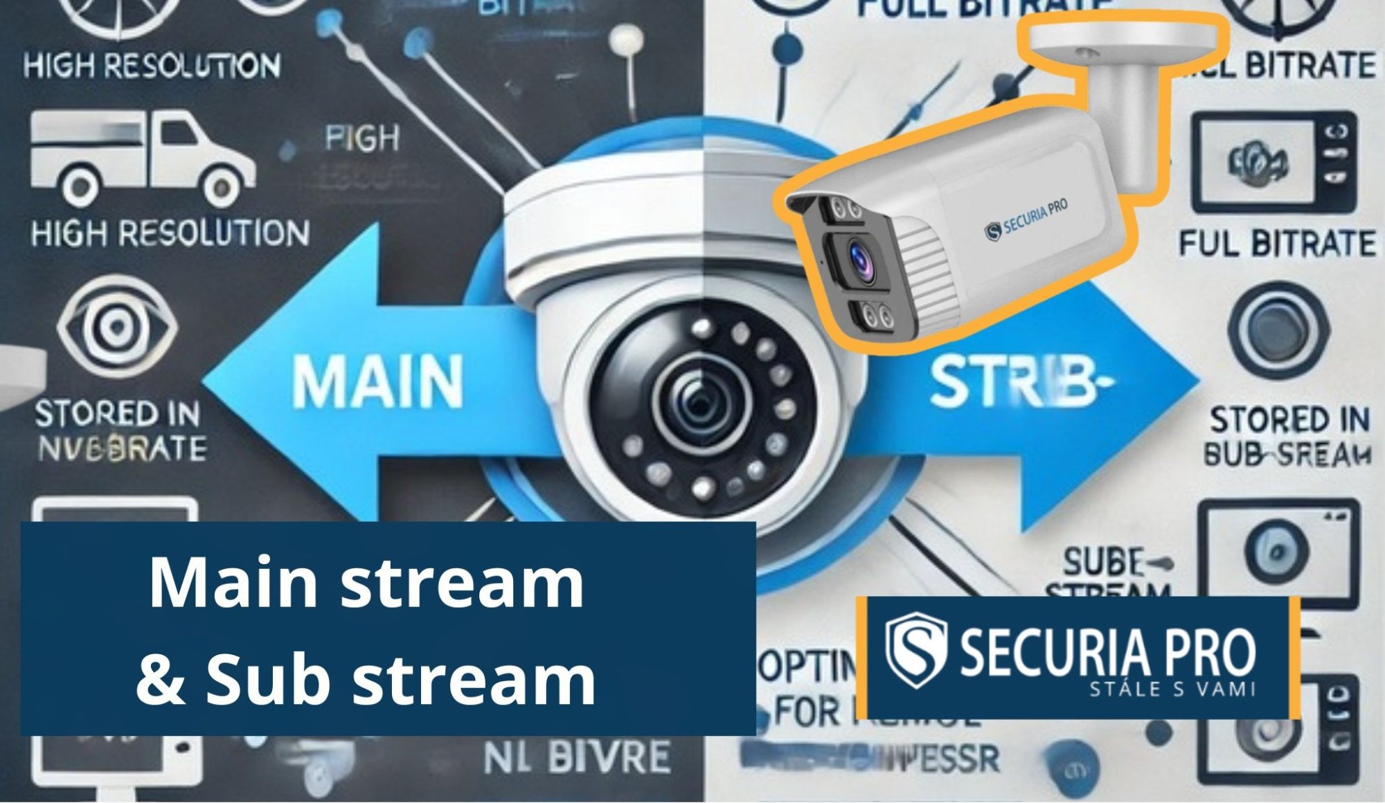 Main Stream a Sub-Stream v kamerovém systému SECURIA PRO: Jak fungují?