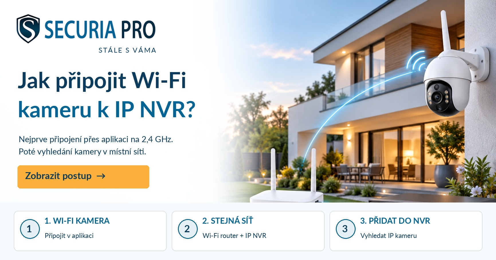Jak připojit Wi‑Fi kameru Securia Pro k IP NVR rekordéru?