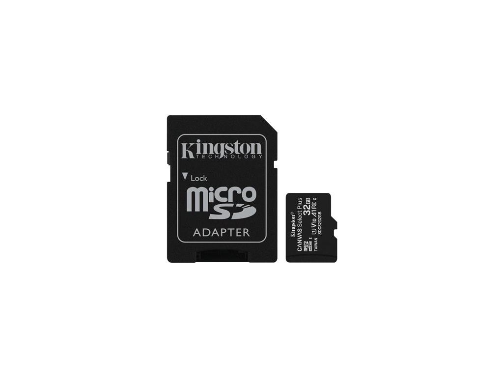 Paměťová karta Kingston Canvas Select Plus A1 32GB microSDHC, Class 10,  100MB/s, s adaptér - SecuriaPro.cz