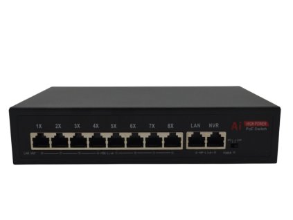 Securia Pro PoE Switch 8 port + 2 port 1000Mbit High Power - N2582P